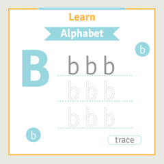Alphabet letter tracing worksheet for kids preschool illustration learning activity for kids back to school alphabet coloring book