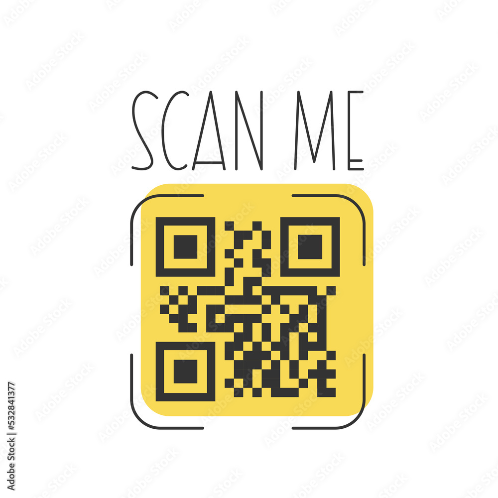 Wall mural qr code for smartphone. inscription scan me with smartphone icon. qr code for payment.