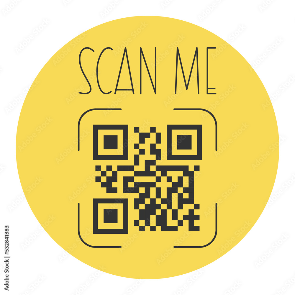 Wall mural qr code for smartphone. inscription scan me with smartphone icon. qr code for payment.