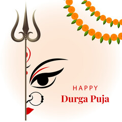 Elegant durga puja and happy navratri cultural hindu festival card design