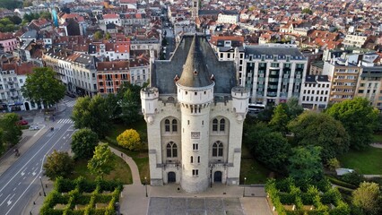 Fototapeta na wymiar drone photo Halle Gate, Hallepoort Brussels Belgium europe 