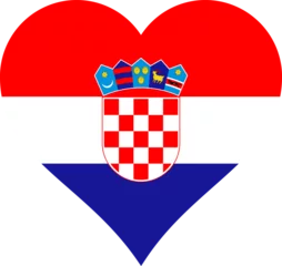 Fotobehang Croatia Heart Flag. Croatian Love Shape Country Nation National Flag. Republic of Croatia Banner Icon Sign Symbol. Transparent PNG Flattened JPEG JPG. © xileodesigns