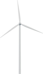 White wind turbine. Wind power and sustainable energy concept.