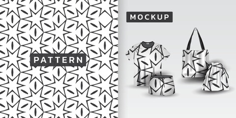 pattern star and mockup vector Illustration