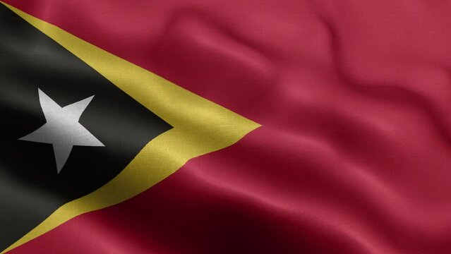 Flag Of East Timor - East Timor Flag High Detail - National flag East Timor wave Pattern loopable Elements - Fabric texture and endless loop - Highly Detailed Flag - The flag of fluttering in the wind
