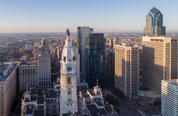 Statue of William Penn. Philadelphia City Hall. William Penn is a bronze statue by Alexander Milne...