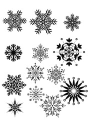 selection of snowflakes transparent png