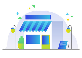 Vector illustration of a store facade.