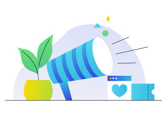 Vector illustration of a megaphone.