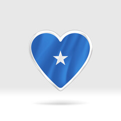 Heart from Somalia flag. Silver button heart and flag template. Easy editing and vector in groups. National flag vector illustration on white background.