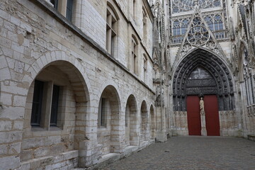 La cathédrale Notre Dame de Rouen, de style gothique, ville de Rouen, département de la Seine Maritime, France