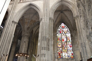 Fototapeta premium La cathédrale Notre Dame de Rouen, de style gothique, ville de Rouen, département de la Seine Maritime, France
