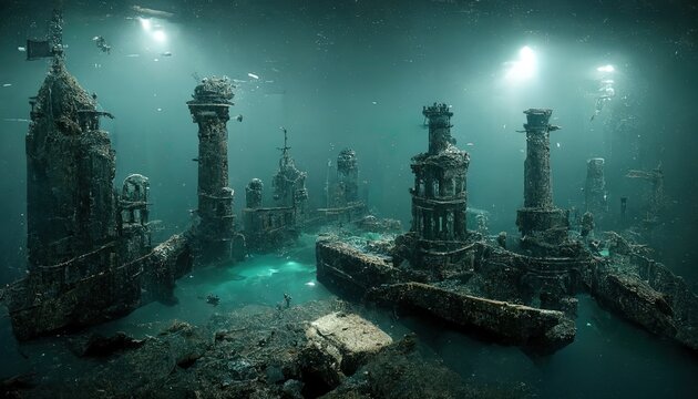 This Is A 3D Illustration Of Port Royal's Sunken City.