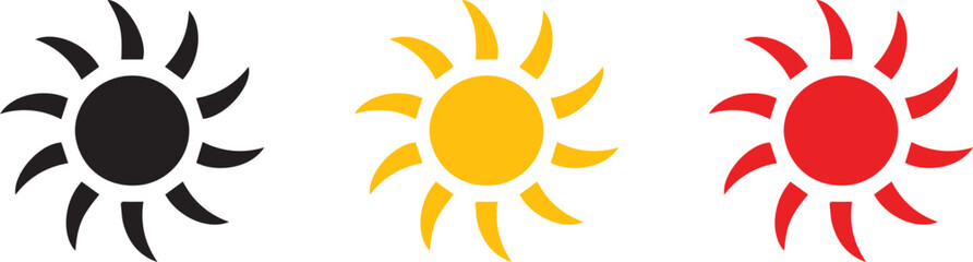 sun icon set. Summer sunlight icon. sun for web icons. solar isolated icon. sunshine sun icon vector illustration icons