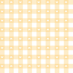 Butterfly Icon Gingham Seamless Pattern