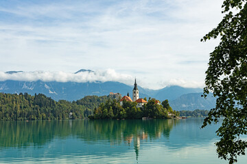 view over lake bled in Slovenia