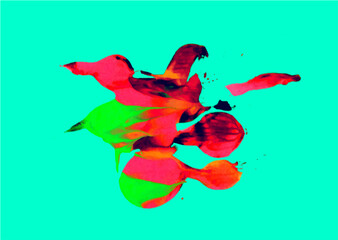 Neon colors abstract print wallpaper