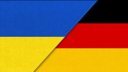 National symbols of Ukraine and Germany. Ukrainian and German flags