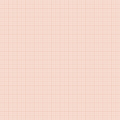 Graph paper background. Millimetre paper (pink). 5 mm marking step. Seamless editable pattern. Vector illustration with pink background.