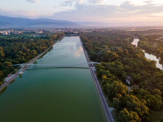 Sunset view of Rowing Venue in city of Plovdiv, Bulgaria