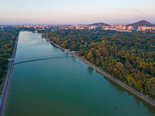 Obraz premium Sunset view of Rowing Venue in city of Plovdiv, Bulgaria