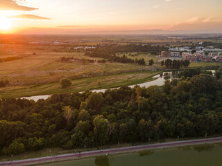 Obraz premium Sunset view of Rowing Venue in city of Plovdiv, Bulgaria