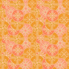 Winter Christmas ice seamless snowflakes circle pattern for wrapping and clothes print and packaging and fabrics 