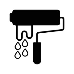 Creative design paint brush icon | Black Vector illustration |