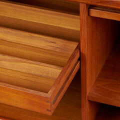 Detail photo of a super versatile Danish Teak Media Console 