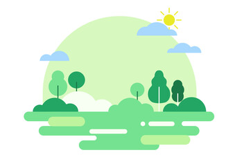 Vector illustrations of the natural landscape.