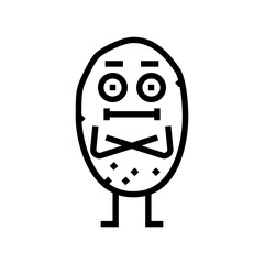 potato vegetable character line icon vector. potato vegetable character sign. isolated contour symbol black illustration