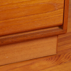 Teak Dresser lower corner detail