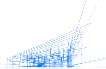 Architectural drawing vector 3d illustration