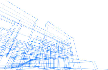 Architectural drawing vector 3d illustration