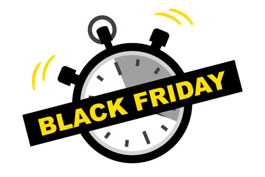 Black Friday. Illustration avec un chronom&egrave;tre sur fond transparent.