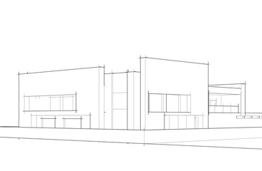 Architectural drawing vector 3d illustration