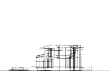 Obraz premium Architectural drawing vector 3d illustration