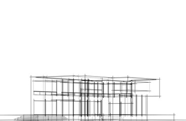 Architectural drawing vector 3d illustration