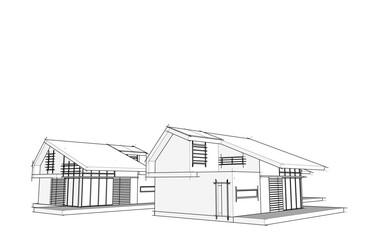 Architectural drawing vector 3d illustration