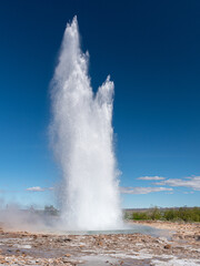 An eruption of the geyser Strokkur in Iceland