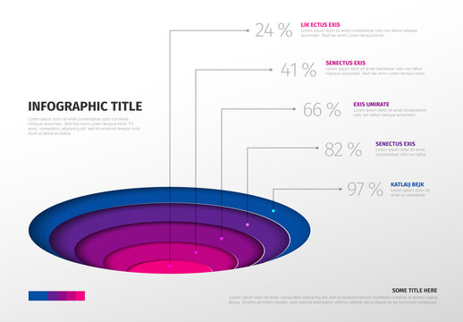 Infographic Template with Percentages and Red Purple