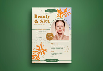 Cream Boho Beauty Spa Flyer Layout