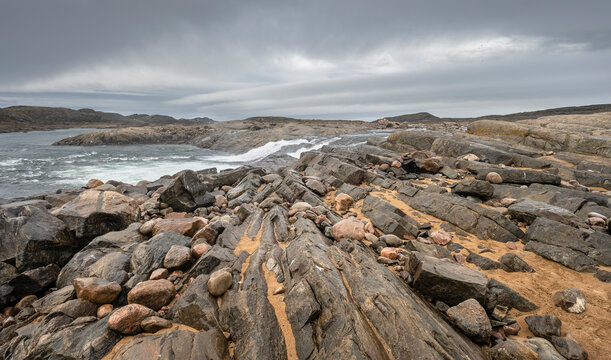 Rock formations on the Sylvia Grinnell River in Sylvia Grinnell Territorial Park, Nunavut