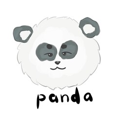 The panda head, color illustration for children education