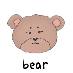Bear, childish color illustration in cartoon style