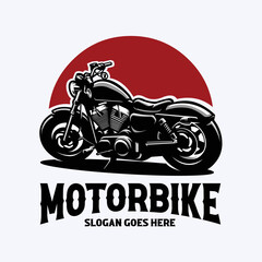 Motorcycle Silhouette Logo Vector Stock Illustration. Best for Automotive Tshirt Design