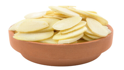 Sliced almonds. The image has a transparent background
