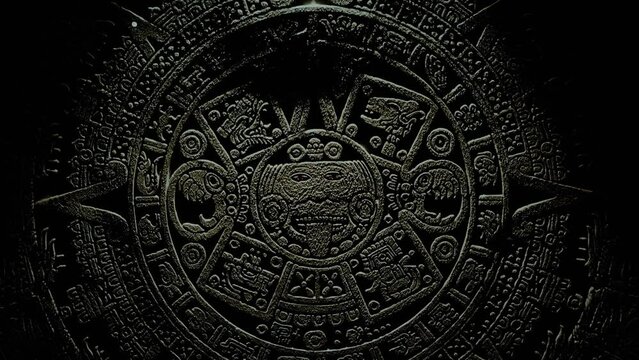 Mayan Stone Calendar in the Dark