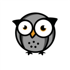 Elegant owl or bird illustration for icons and logos