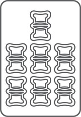 七索の線画麻雀牌